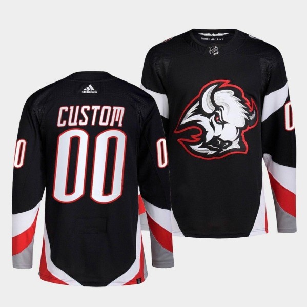 Men's Buffalo Sabres Custom 2022-23 Black Stitched Jersey